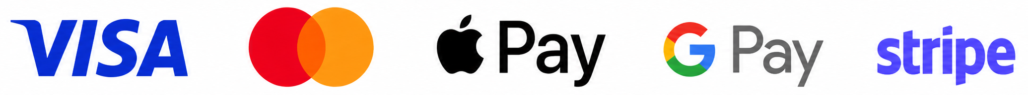 VISA Mastercard Apple Pay G Pay stripe
